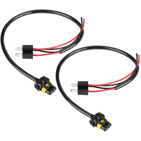 H4 auf 9006 Umrüstkabel Hocheffizienter Kupferdrahtverbinder Vor der Verkabelung von Scheinwerfern Nebelscheinwerfern 2 Stück Adapterkabel für Autozubehör.