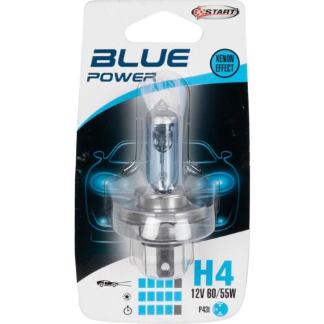 H4 Blue Power Lampadina Alogena per luci auto 12V 55W P43t