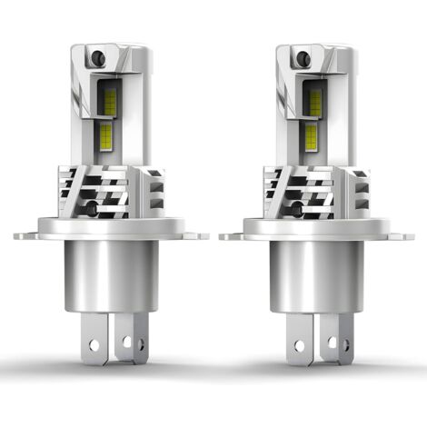 H4-LED-Lampe, 6500 K Weiß, 60 W, extrem hell, Plug-and-Play-12-V-Scheinwerfer für Auto und Motorrad, 2 Lampen