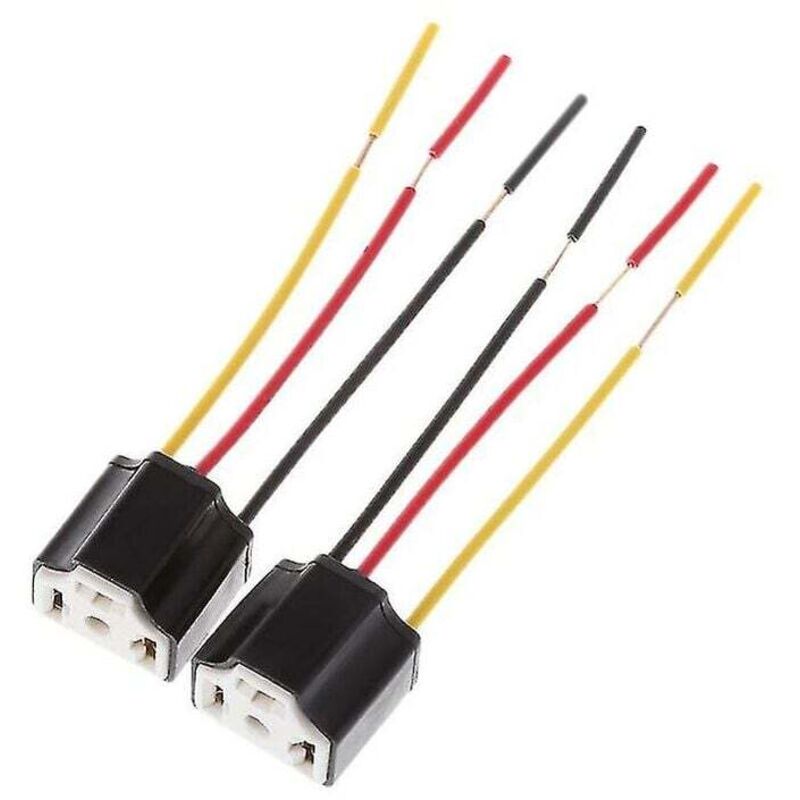 H4/9003 Pigtail connecteur de phare en céramique Adaptateur de prise, fusible ampoule automatique