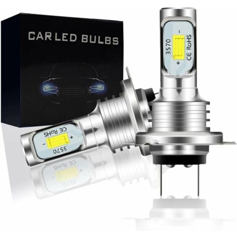 DOLASO H7-LED-Lampen für Nebelscheinwerfer, Fernlicht, Abblendlicht und lüfterlose Scheinwerfer, 6000 K Kaltweiß, CSP-Chips, Play and Plug, Halogenlampen-Ersatz (2er-Pack)