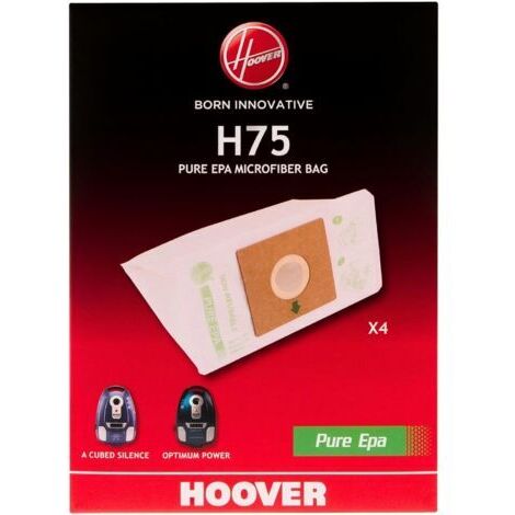 H75 Sacs pour Aspirateurs Compatibles avec les Aspirateurs Thunder Space, A Cube Silence et Optimum Power, sacs d'origine en microfibre, pure EPA, anti-odeur, Paquet de 4 sacs