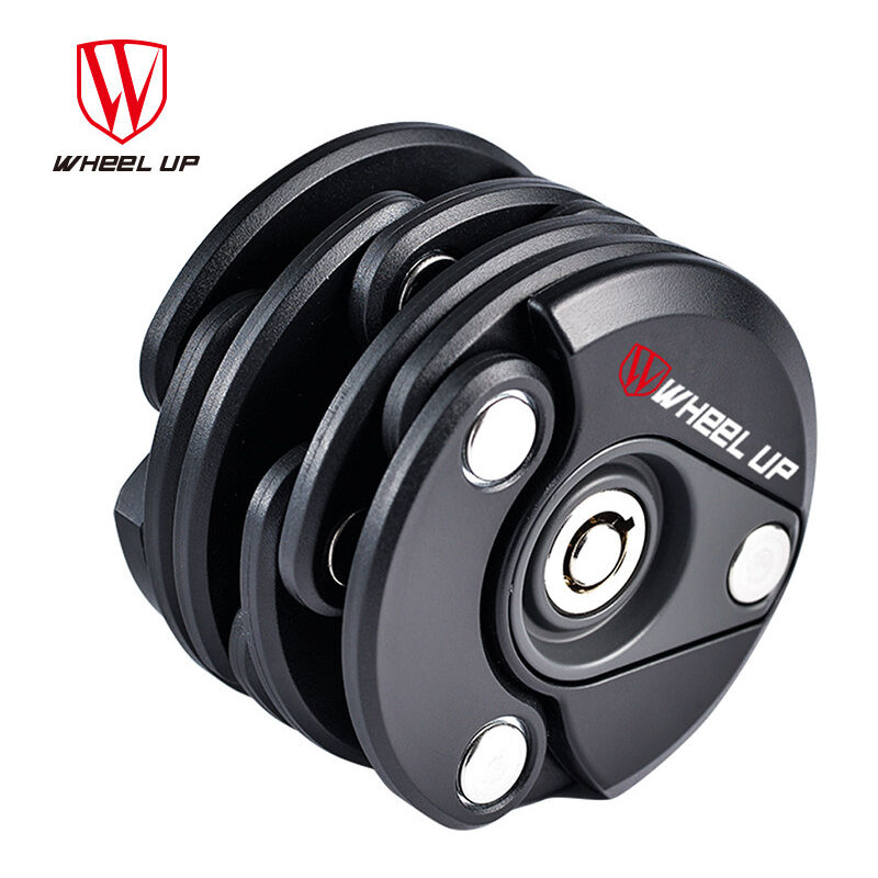 H844840A Pliable Universel Vélo Sécurité Antivol Chaîne de Verrouillage Mini Antivol Alliage D'aluminium Hamburger Lock Lock avec 3 Clés Grises