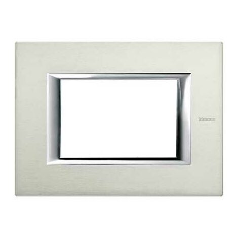 Ha4803Xc Plaque 3 Modules Axolute Aluminium Brossé