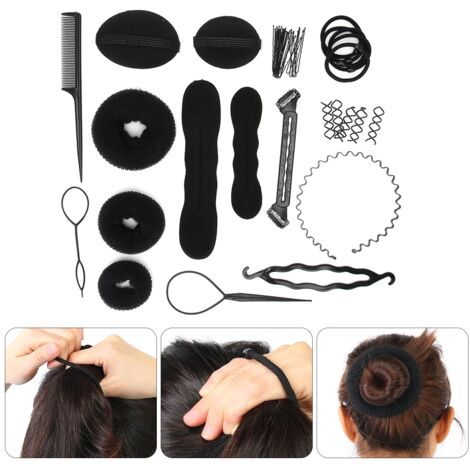 Haarflechtset mit Drehwerkzeugen und Haarstyling-Accessoires