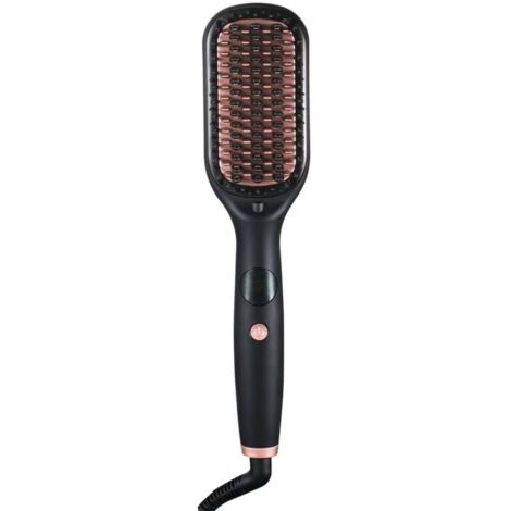 Haarglättungsbürste, Damen-Glättungskamm, 20 Sekunden Schnellaufheizung, Ionengenerator, LED-Anzeige, Dualspannung, Schwarz