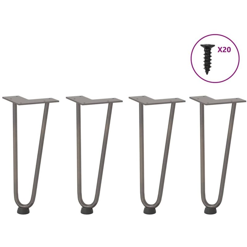 Vidaxl Haarnadelbeine 4 Stk. Naturstahl 30 Cm Massivstahl