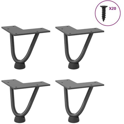 Haarnadelbeine für Couchtisch 4 Stk. Anthrazit 10 cm Massivstahl vidaXL