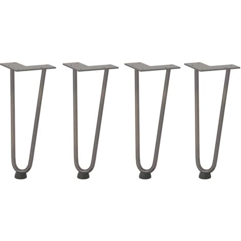 Haarnadelbeine für Couchtisch 4 Stk. Naturstahl 30 cm Massivstahl vidaXL