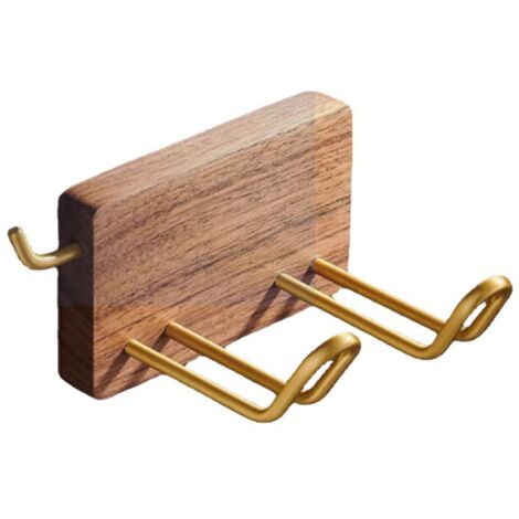 Haartrocknerhalter aus Walnussholz, stilvoller Haarwerkzeug-Organizer, Badezimmer-Organizer-Regal, wandmontierter Haartrocknerhalter, Haartrocknerhalter