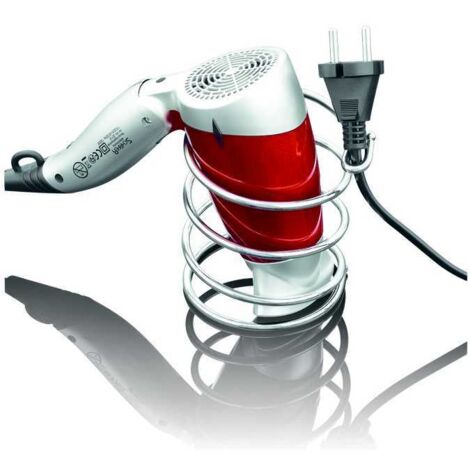 Haartrocknerhalter Durchmesser 8 cm Metall Silber
