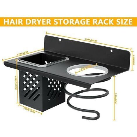 Haartrocknerhalter, Wandhaartrocknerhalter, multifunktional