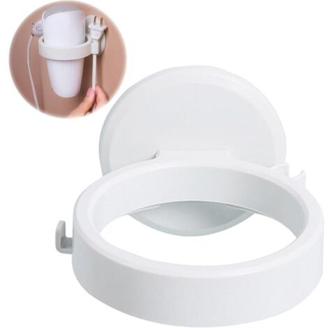 Haartrocknerhalterung, Haartrocknerhalterung ohne Bohren, Wandhaartrocknerhalterung, selbstklebende Haartrocknerhalterung ohne Bohren, für Badezimmer und Toilette (Weiß)
