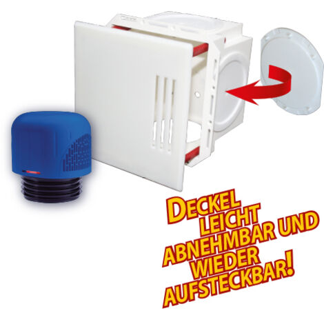 Haas Kunststoff-Wandeinbaukasten groß mit Sichtblende und Rohrbelüfter