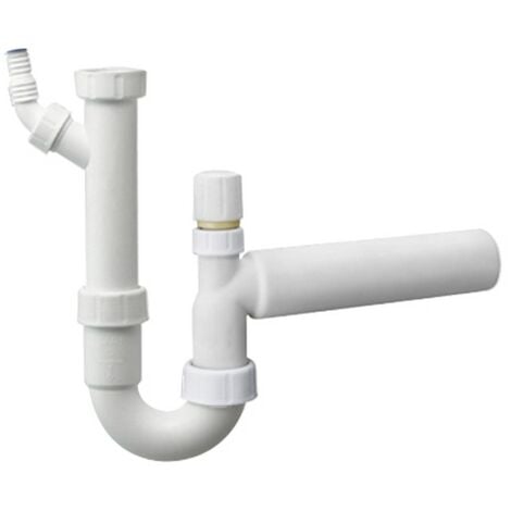 LE SANITAIRE Haas PP-Röhrensiphon 1 1/2" DN50 mit einem Geräteanschluss und Rohrbelüfter