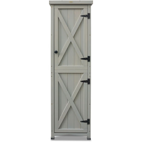 HABAU Gartenschrank ""Ben"" aus Holz, Grau, 45 x 45 x 160 cm