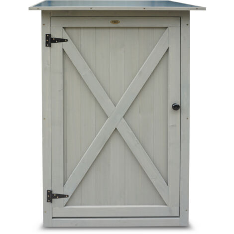 HABAU Gartenschrank ""Benno"" aus Holz, Grau, 76 x 56 x 117 cm
