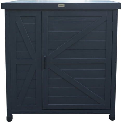 HABAU Gartenschrank ""Logan"", Anthrazit, wetterfester Outdoor-Schrank für Garten, Terrasse und Balkon, 80 x 45 x 91 cm