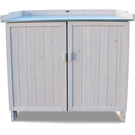 HABAU Gartentisch ""Lino"" mit Unterschrank, Grau, 98 x 48 x 95 cm