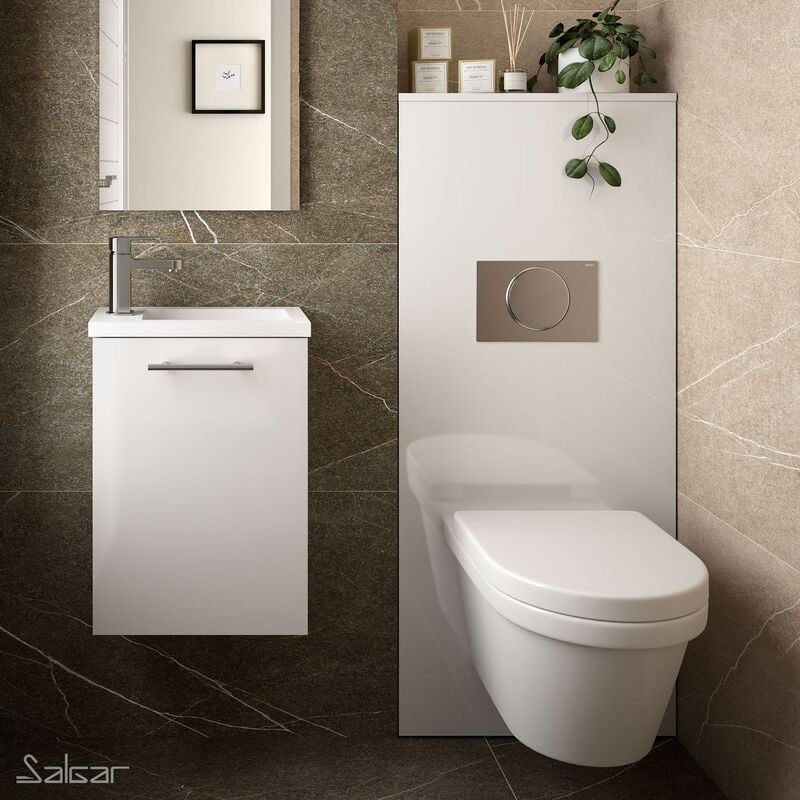 Salgar - Habillage bâti support wc Unit Couleur Blanc brillant
