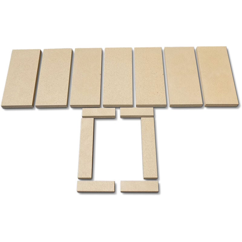 Habillage de foyer pour poêles à cheminée UNI-1064 de Techfire - vermiculite - 13 pièces