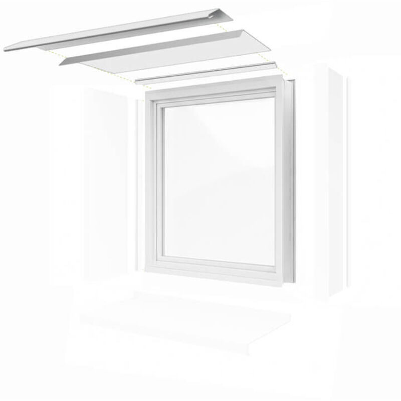 Habillage de linteau en aluminium pour encadrement de fenêtre ou porte - Largeur 2m - Prondeur 400mm - Blanc pur RAL9010 - ALUHOME