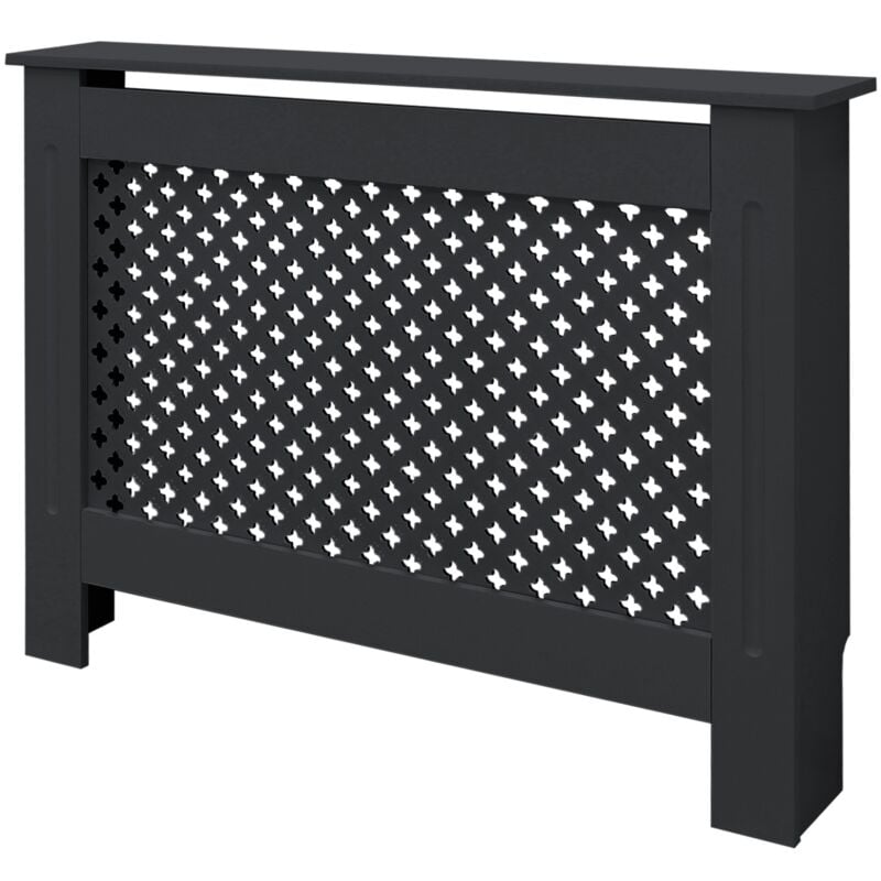 Ml-design - ECD-Germany Cache-Radiateur en Motif Nid d'Abeille 112x19x82 cm mdf Anthracite Couverture Décorative Robuste Murale Meuble de Rangement