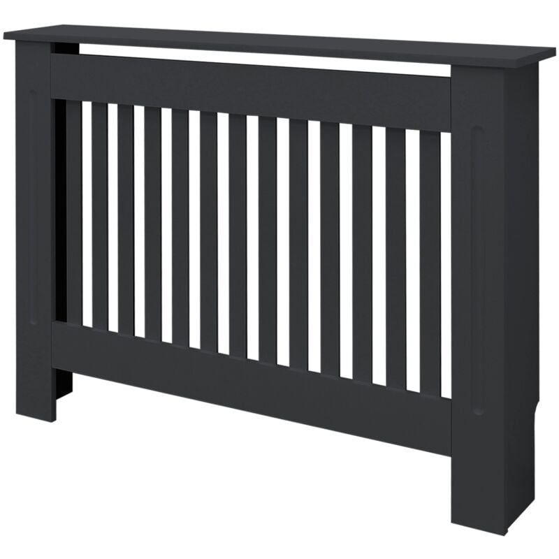 Ml-design - ECD-Germany Cache-Radiateur en Style Campagnard 112x19x82 cm en mdf Anthracite Couverture Décorative Robuste Murale Meuble de Rangement