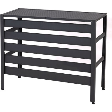 Nova Italf Cache Climatiseur Unité Extérieure Aluminium L86-P44-H68 Blanc Classique