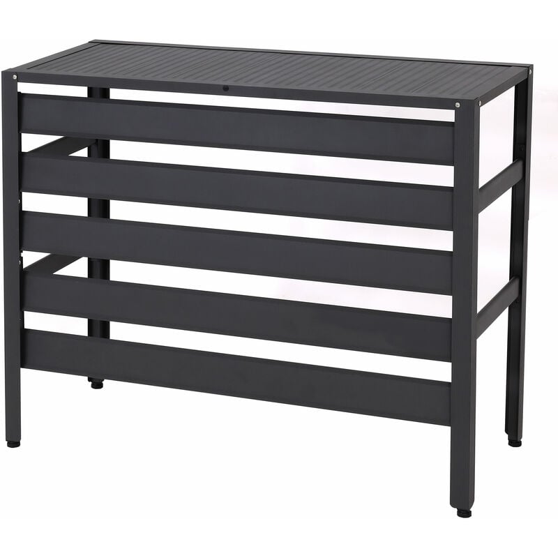 Jamais utilisé] Habillage en aluminium pour climatiseur/pompe à chaleur HHG 944, couverture grille de protection étagère pour plantes, métal