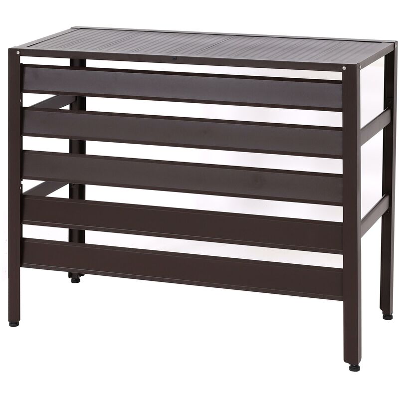 Jamais utilisé] Habillage en aluminium pour climatiseur/pompe à chaleur HHG 944, couverture grille de protection étagère pour plantes, métal