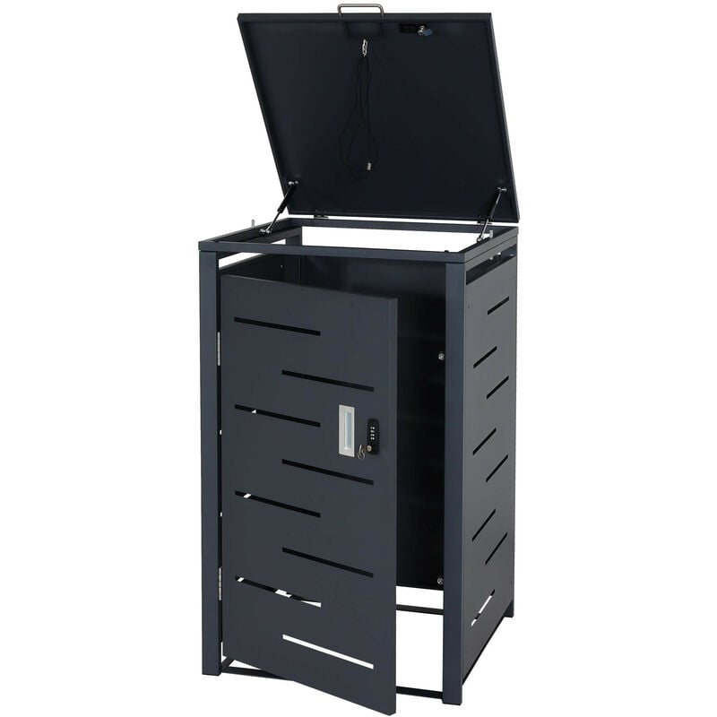 Habillage pour 1 conteneur à déchets HWC-E83 - abri pour conteneur à déchets - couverture pour conteneur à déchets - extensible