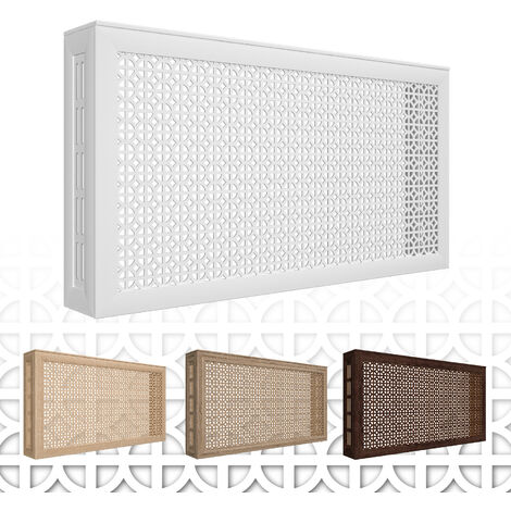 Cache-radiateur noir - ATYHAO - MDF - 112x19x81 cm - lattes verticales