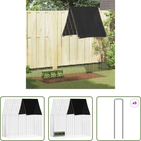 Habitat esterno -  Gabbia per Conigli Argento 200 x 100 x 210 cm Acciaio zincato