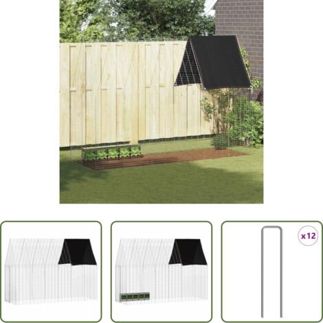 Habitat esterno -  Gabbia per Conigli Argento 300 x 100 x 210 cm Acciaio zincato