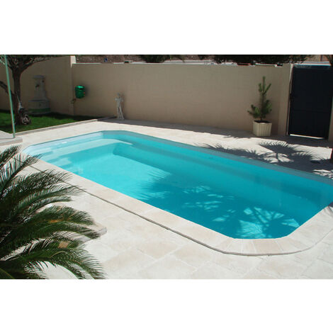 Habitat Et Jardin – Lot de 41 margelles de piscine droites 60 x 3 x 33 cm – 4 margelles angle rentrant 38 x 3 x 38 cm – Pierre reconstituée non glissante