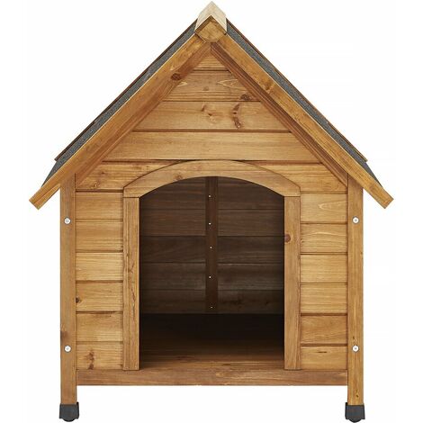 Habitat Et Jardin – Niche pour chien en bois naturel – 77 x 82 x 88 cm – Toit imperméable – Entrée 31 x 41.2 cm – Montage facile