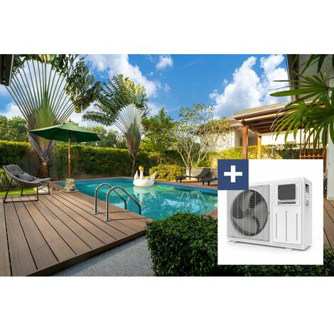 Habitat Et Jardin – Piscine bois rectangle Panama 6.20 x 4.10 x 1.45 m – Pompe à chaleur réversible Simplicity 5 kW – Filtration à sable 5.7 m³/h – Liner 75/100e