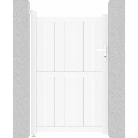 Habitat Et Jardin – Portillon aluminium 101,2 x 155,9 cm – Résistant aux intempéries – Design plein pour intimité – Couleur blanche