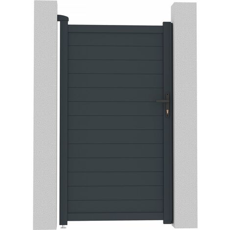 Habitat Et Jardin – Portillon aluminium 101.2 x 180.9 cm – Résistance anti-UV et anti-rouille – Couleur gris – Pour usage extérieur