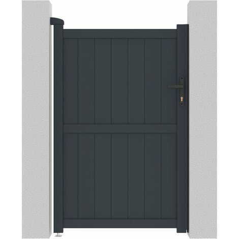Habitat Et Jardin – Portillon aluminium 101.2 x 155.9 cm – Couleur gris – Épaisseur 1.2-1.5 mm – Résistance au vent 20 m/s – Pour entrée de maison
