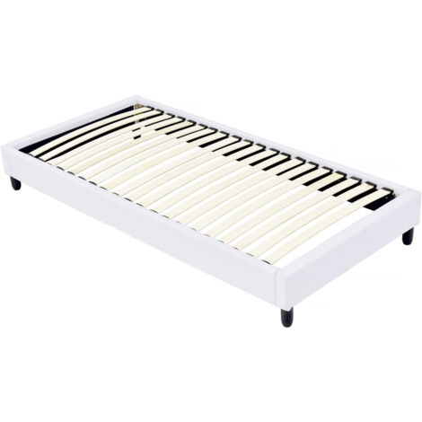 Habitat Et Jardin – Sommier tapissier à lattes 90 x 190 cm – 20 lattes en bois souple – Structure en contreplaqué – Supporte jusqu'à 200 kg