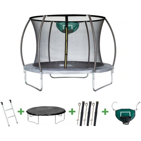Habitat Et Jardin – Trampoline jumper avec filet intérieur – Diamètre 3,05 m – Hauteur 256 cm – Charge max 150 kg – Tapis de saut résistant UV