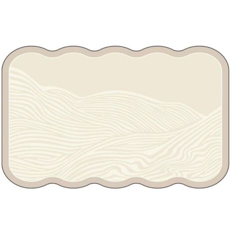 Habitation de montagne [Forme carrée incurvée] 4060cm (Terre de diatomées) Tapis de sol en terre de diatomées, tapis antidérapant pour salle de bain, tapis absorbant pour porte de toilettes