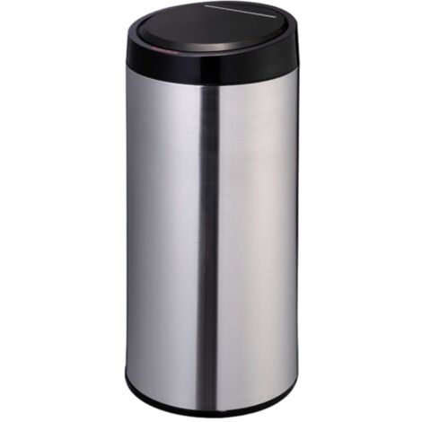 HABITEX poubelle noire/inox avec détecteur - talla