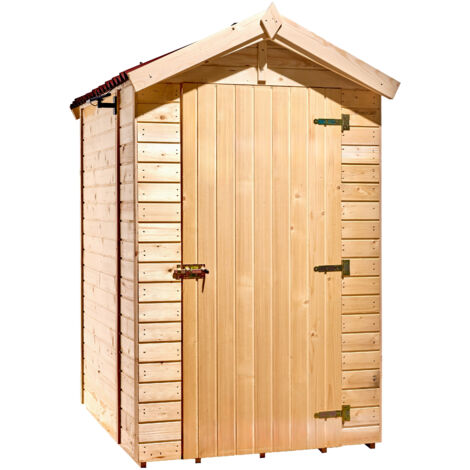 HABRITA Abri Eden WC Double Pente - Épicéa Massif 16 mm - Plaques Ondulées Bitumées - Avec Plancher