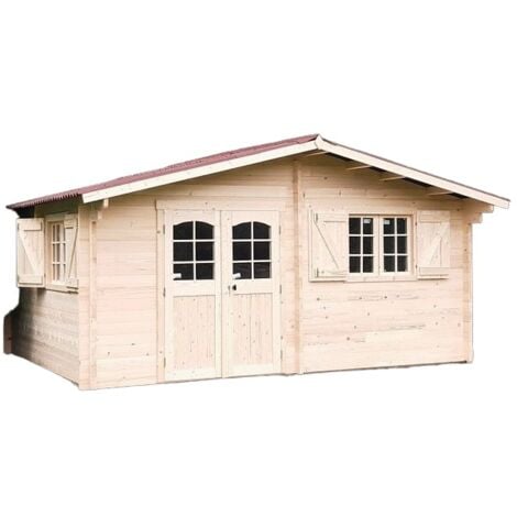 Abri de jardin Juno 2.8 m² en bois massif 19 mm.