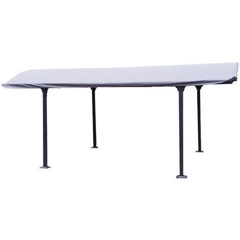 Habrita Bâche pour carport Aluminium toit demi-rond