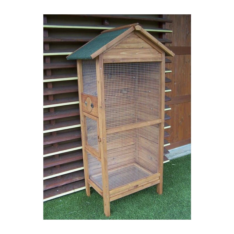 Foresta - Cage à oiseaux standard 0,42m2 3-4 oiseaux toit bitumé - POH775 - Habrita