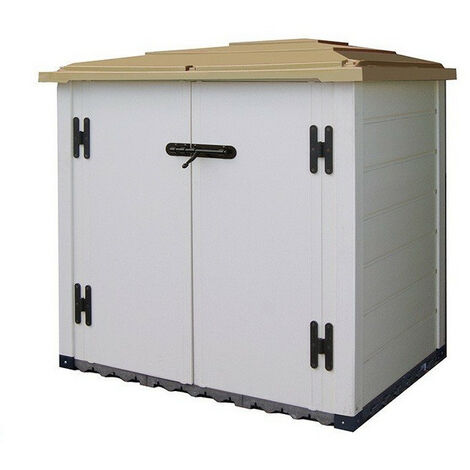 Habrita – Coffre de jardin multifonction 1100L en PVC traité anti-UV – Dimensions 88x131x133cm – Résistant à l'humidité – BOXEVO100